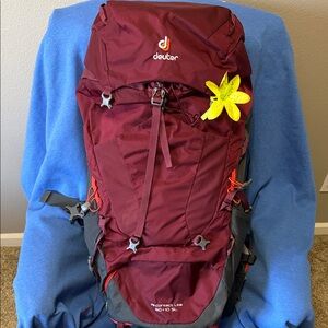 Deuter Aircontact Lite 60 + 10 SL Hiking Pack Maroon